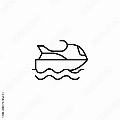 jet ski icon sign vector