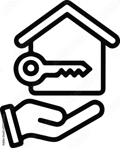 vector icon of selling or renting a house in black. Illustration design. eps 10