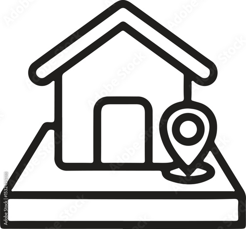 Home address icon. Vector line icon. Illustration design. eps 10