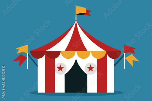 Step Right Up! Classic Circus Tent Illustration A Whimsical Design