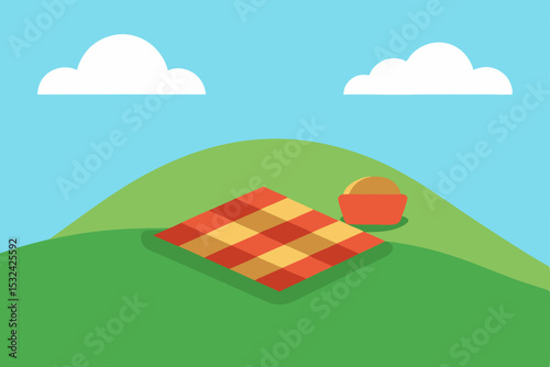 Sunny Day Picnic on a Rolling Green Hill A Perfect Outdoor Escape