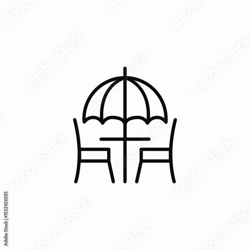 umbrella table icon sign vector