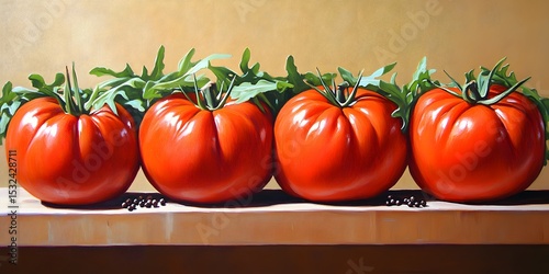Vibrant Red Tomatoes Still Life Painting