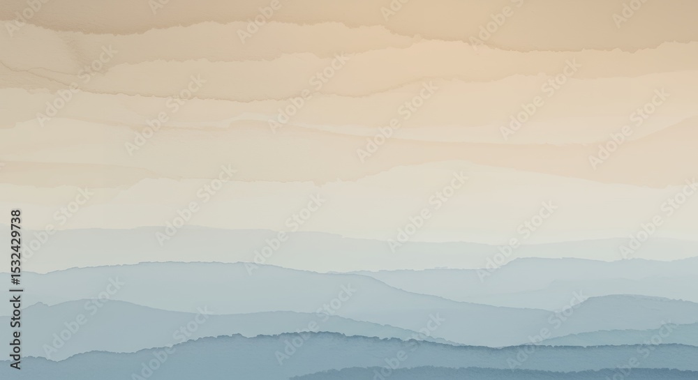 Fototapeta premium Layered Mountain Range Scenic View with Hazy Sky