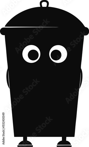 Bin – black silhouette on white background