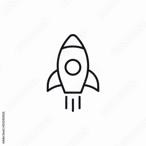 sky rocket icon sign vector