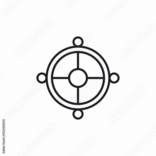 ship wheel handle icon sign vector