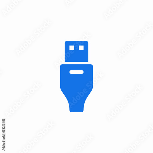 usb wire port icon sign vector