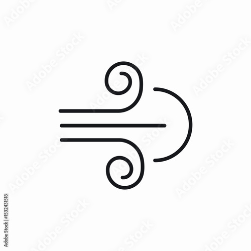 wind blowing icon sign vector