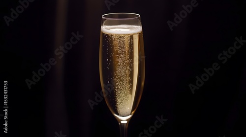 Elegant Champagne Flute Sparkling Wine Closeup