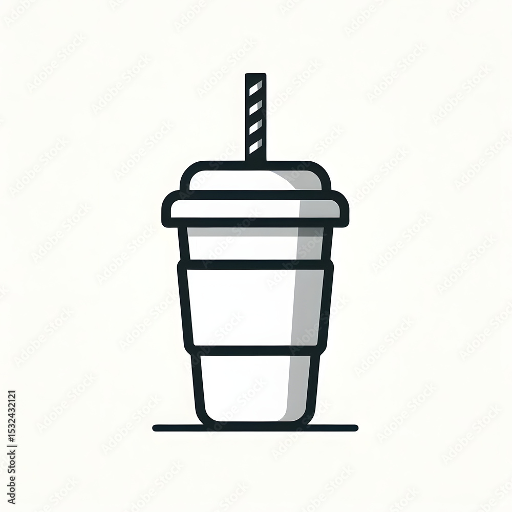 Obraz premium Hand-drawn vector illustration of an isolated coffee cup icon, a symbol for a warm beverage