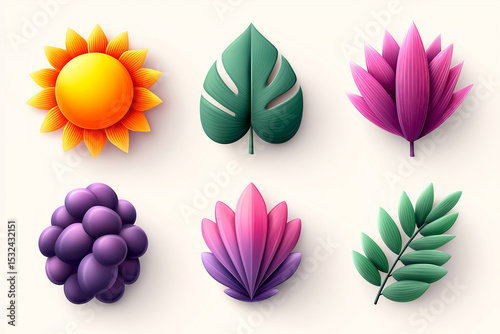 Different energy sources are represented in a minimalist illustration featuring solar, wind, and hydro elements against a white background, emphasizing renewable energy themes.