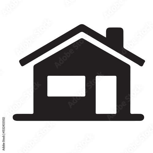 Vector Home Icon – Residential Property Symbol Line Design