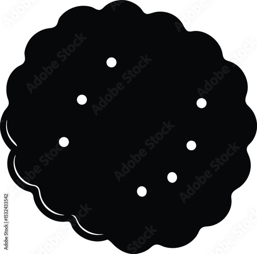 Biscuit – black silhouette on white background
