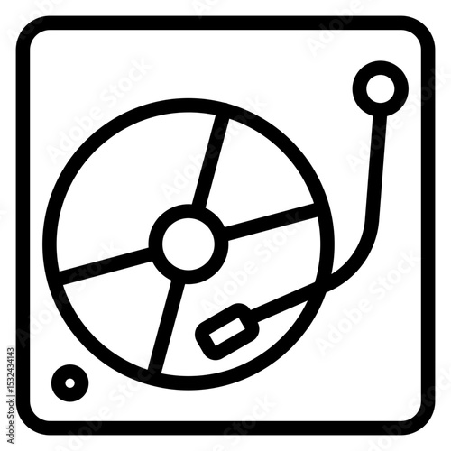 Vector Design Vinyl Player Icon Style