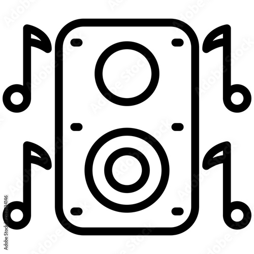 Vector Design New Year Speaker Icon Style