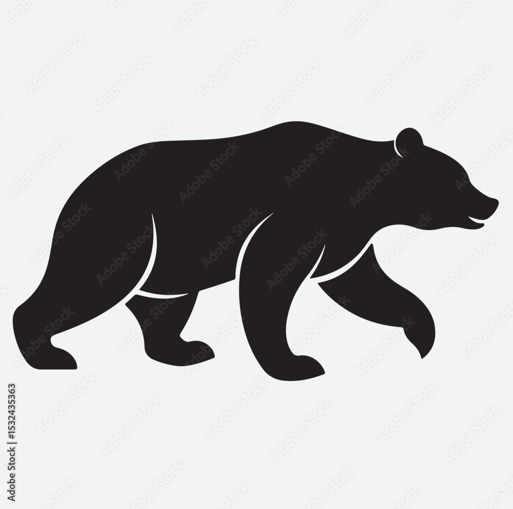 Fototapeta premium bear icon silhouette vector art illustration, vector illustration of a bear