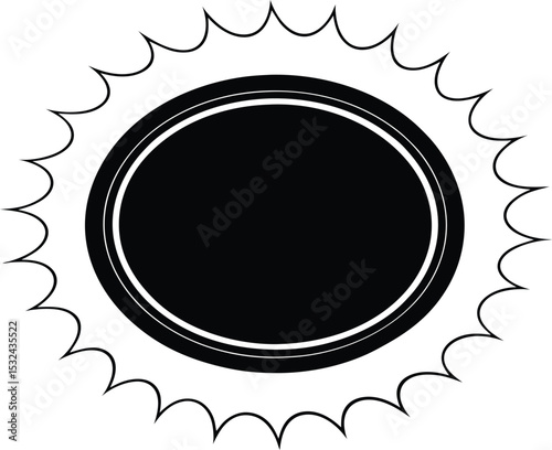Black hole – black silhouette on white background
