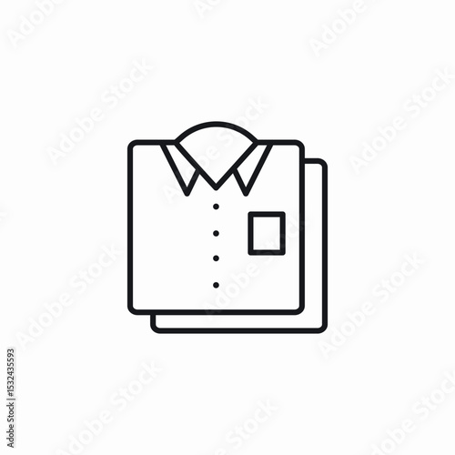 button up shirt folded stack icon sign vector
