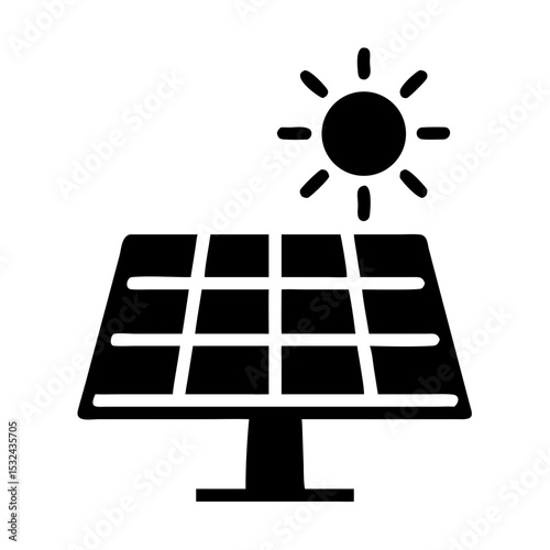Eco Solar Icon - Clean Renewable Energy Design

