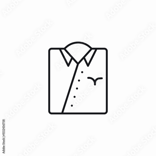 folded side button up shirt icon sign vector