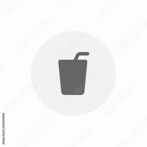 glass straw icon sign vector