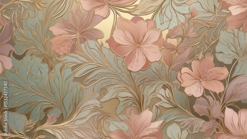 Wallpaper Mural seamless floral pattern Torontodigital.ca