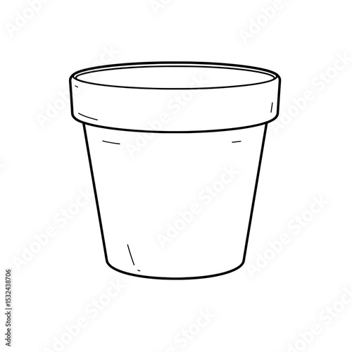 Graphic image of a pot with the upper part detailed and the bottom faded into white