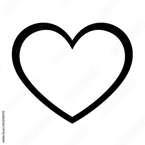 Love Heart Outline of a heart with thick, black lines on a white background. Graphic,simple