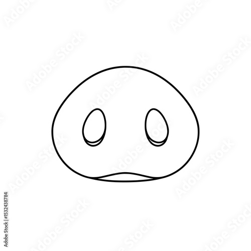 Minimalist illustration of a snout with two nostril holes in black on a white background