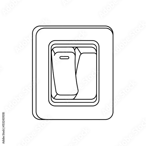 A simple line drawing depicts a light switch, with the toggles in the off position