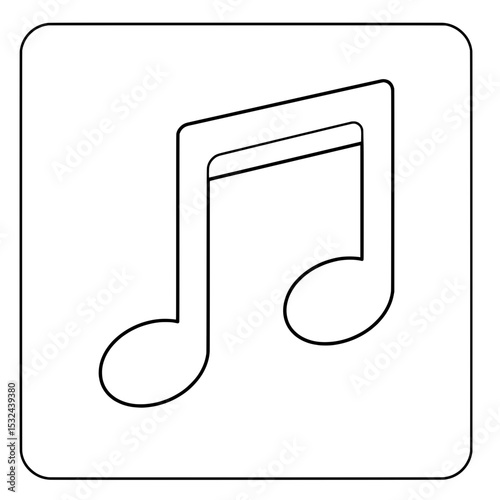 Musical Note Icon A minimalist depiction of a musical note in a rounded square frame