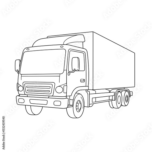 A truck with a container outline