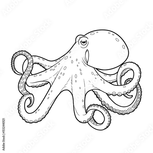 Black and white octopus illustration