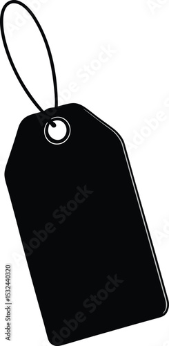 Tag – black silhouette on white background