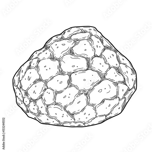Bumpy Mound A line drawing of a piled mound of stones or pebbles
