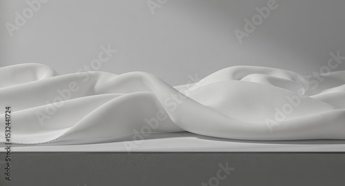 Abstract White Texture: Undulating Waves of Monochrome Design