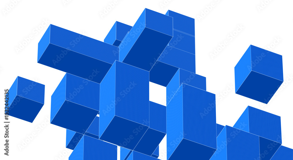 Obraz premium abstract architecture modular construction 3d