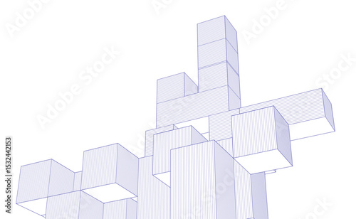 abstract architecture modular construction 3d