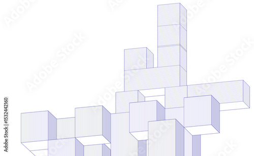 abstract architecture modular construction 3d