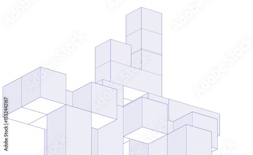 abstract architecture modular construction 3d