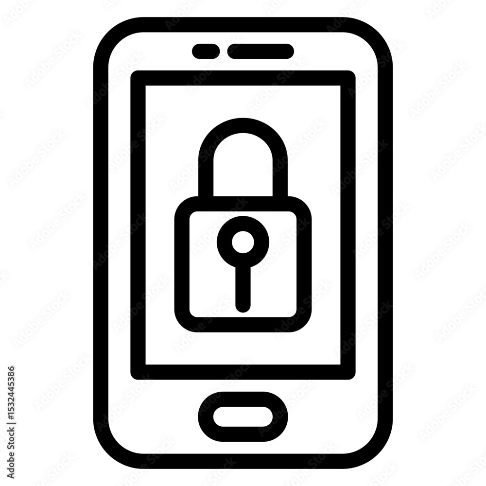 Vector Design Mobile Lock Icon Style Vector Design Mobile Lock Icon Style
