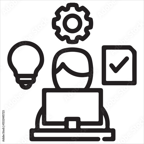 Task Assignment Icon – Teamwork, Delegation, and Progress Tracking Vector