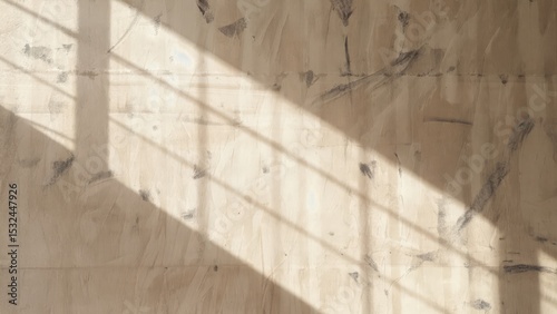 Sunlight Through Industrial Window: Architectural Light and Shadow