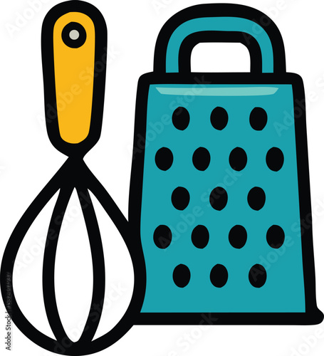 Whisk and Cheese Grater Icon