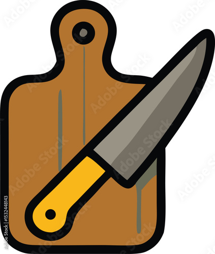 Chef's Knife on a Cutting Board