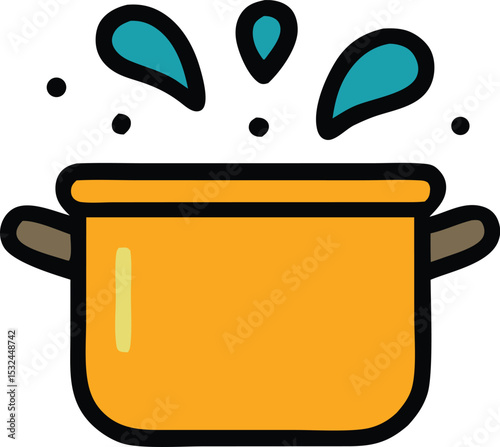 Boiling Pot with Splashing Water