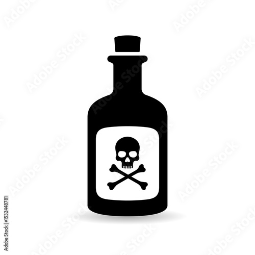 Poison bottle sign. Poison bottle icon isolated on a white background.