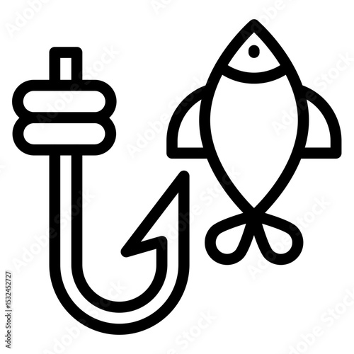 Vector Design Fish Hook Icon Style