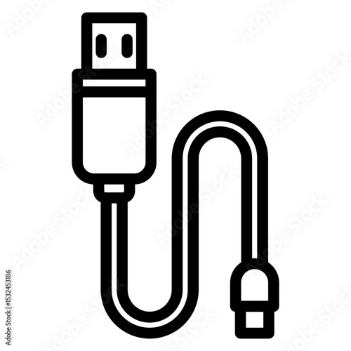 Vector Design USB Cable Icon Style